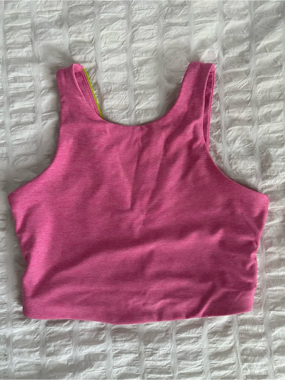 Outdoor Voices Venus Colorblock Crop Top Bra in Pink, Green & Seafoam Size Small